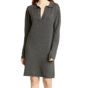 BIRGITTE HERSKIND Harriet‎ Long Sleeve Sweater Dress In Dark Grey Small